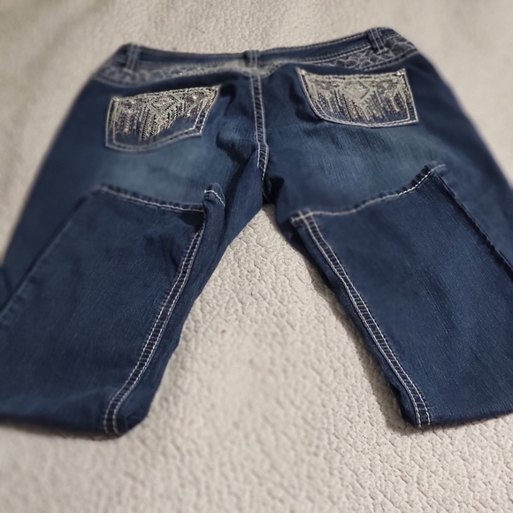 Reba Dark Blue Straight Leg Jeans - Picture 8 of 8